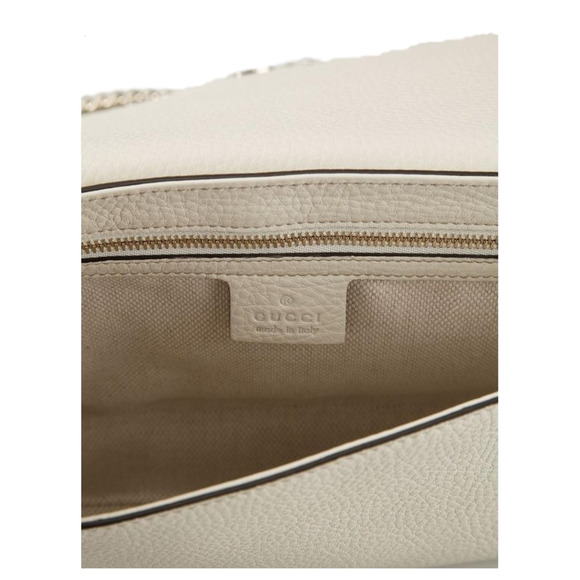 Gucci Soho Disco Crossbody Flap Ivory Signature Collection Gold - Picture 4 of 5